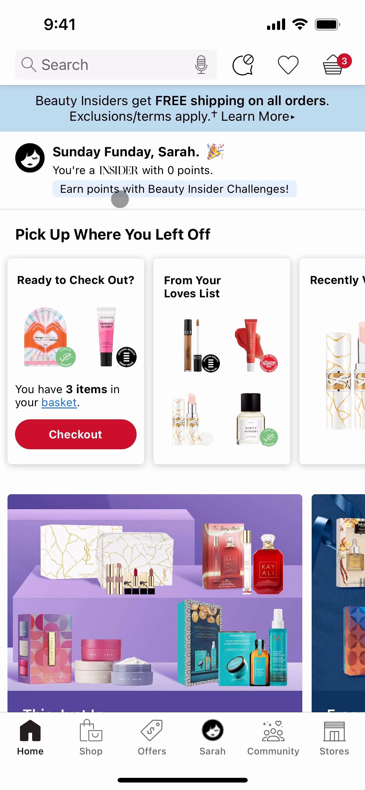 Buying something on Sephora video screenshot