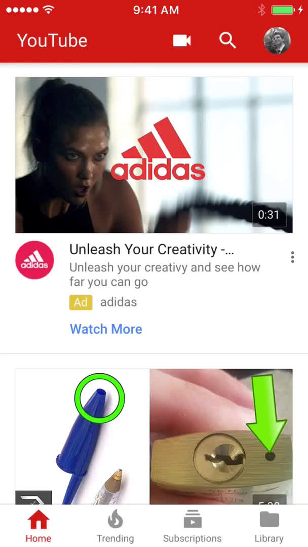 Sharing a video on YouTube video screenshot