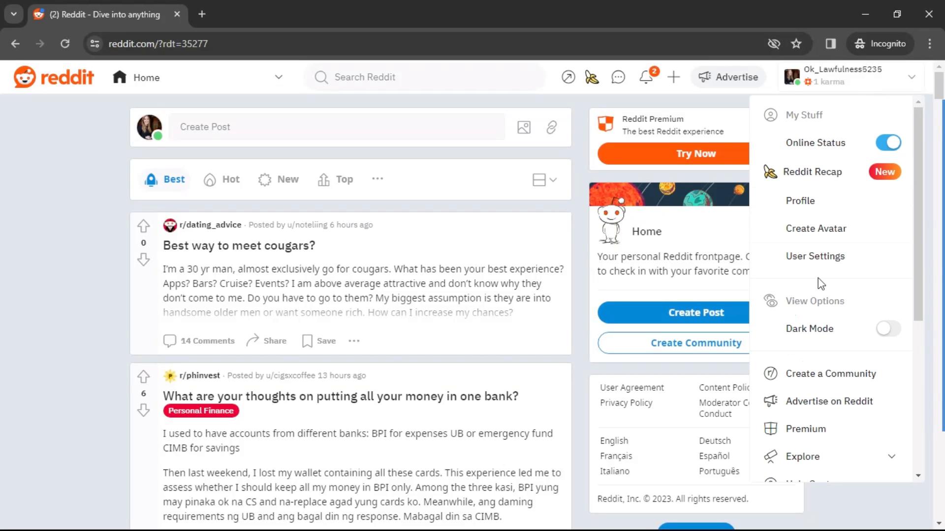 Help center on Reddit video screenshot