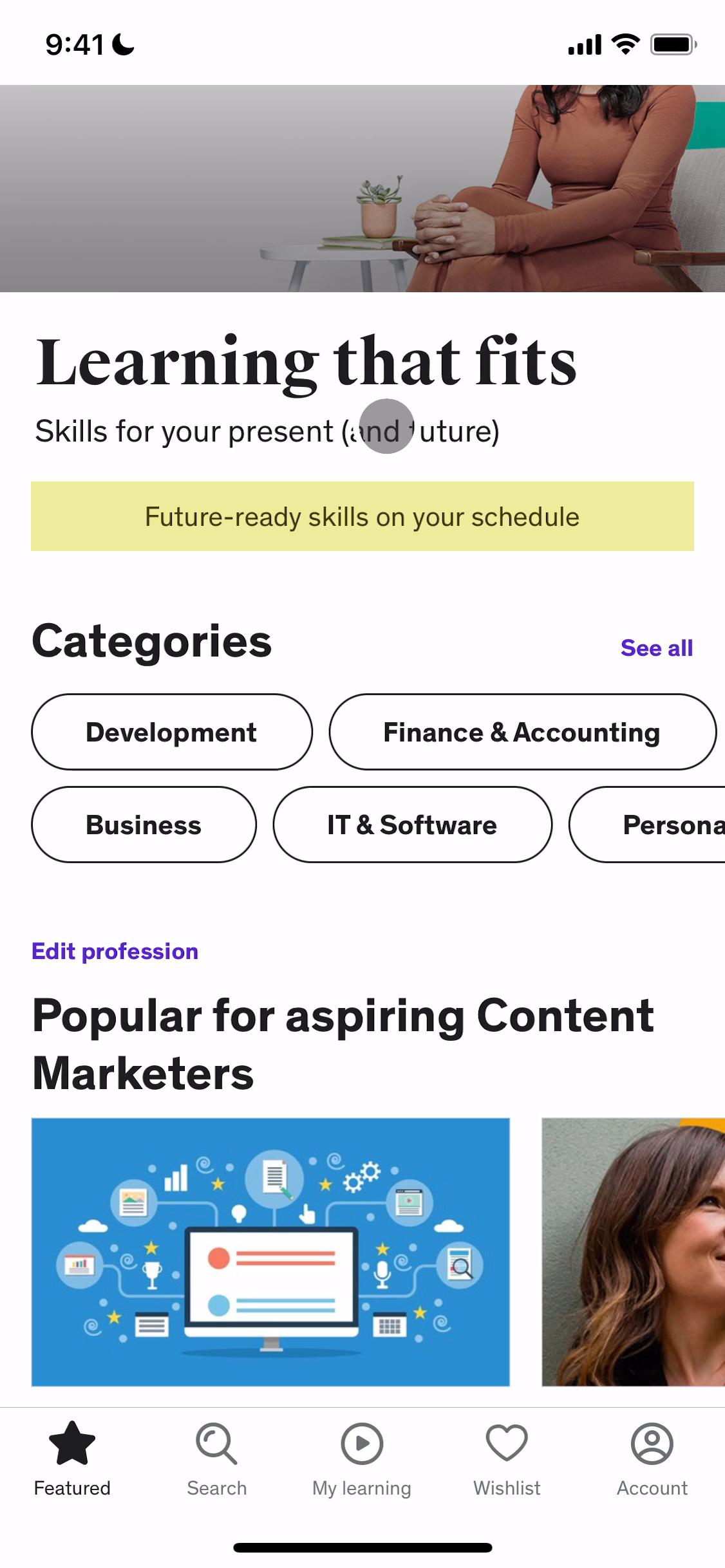 Searching on Udemy video screenshot