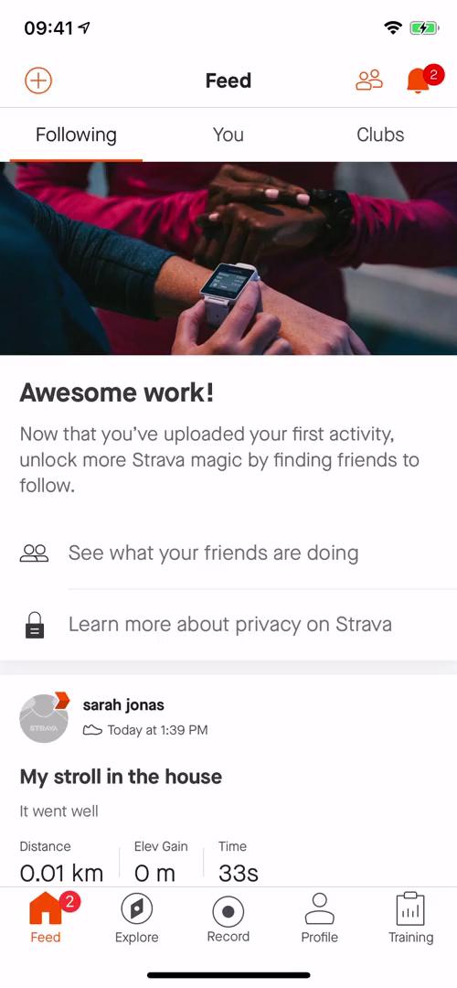 Creating a post on Strava video screenshot