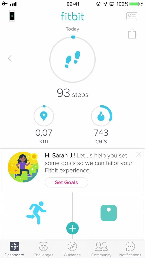 Setting goals on Fitbit video screenshot