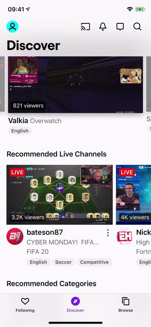 Searching on Twitch video screenshot