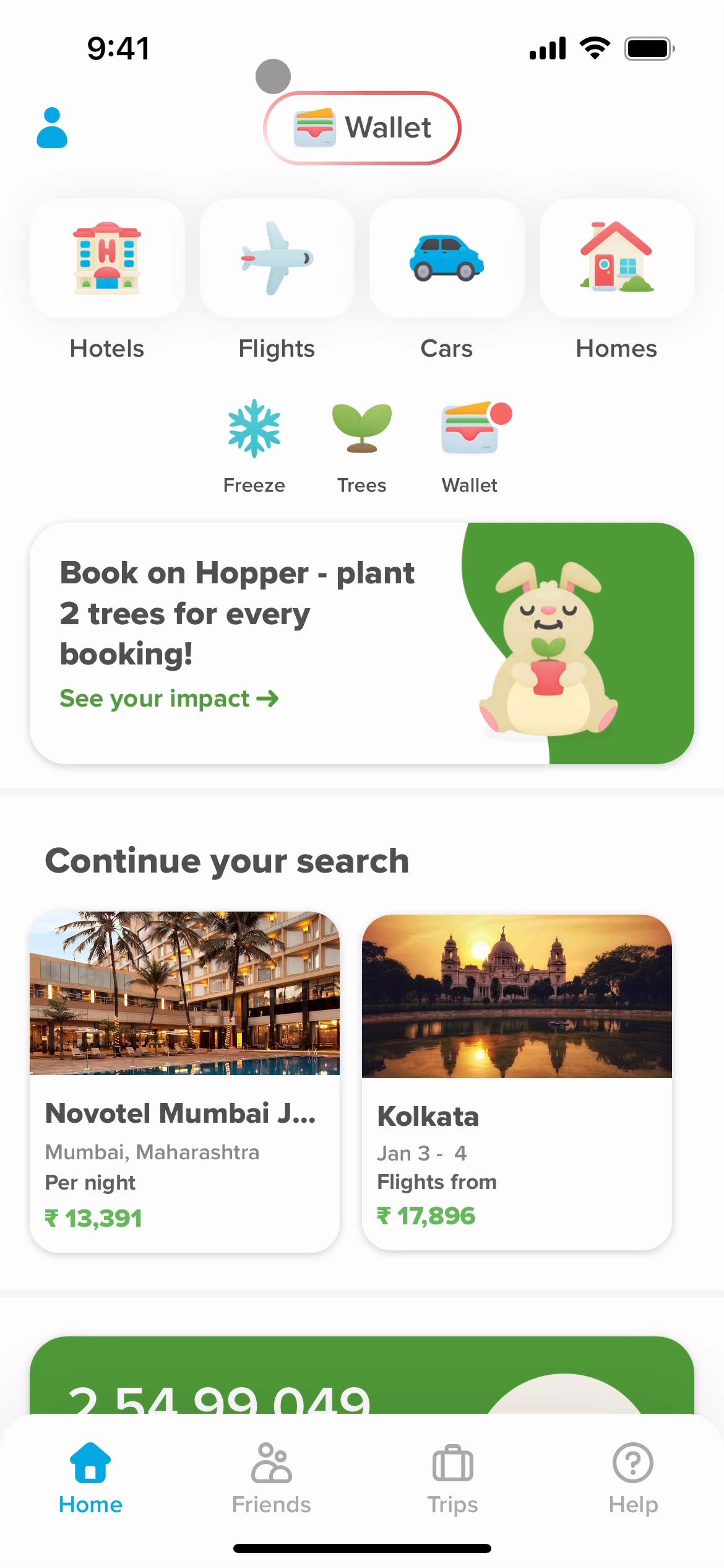 Screenshot of Finding rides on Hopper