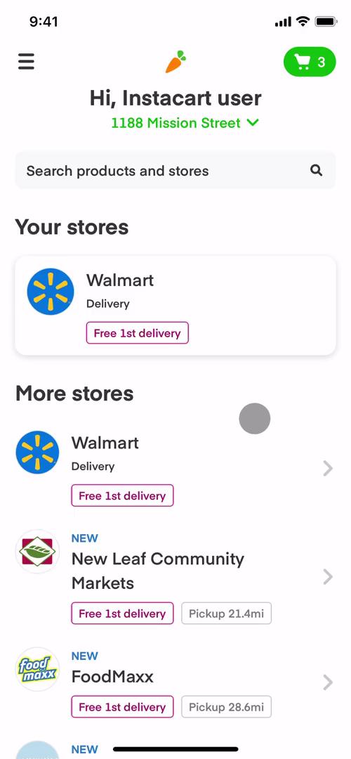 Searching on Instacart video screenshot