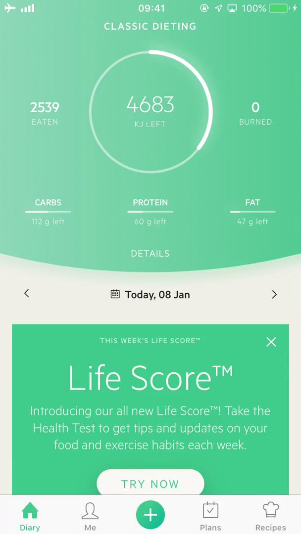 Selecting a plan on Lifesum video screenshot