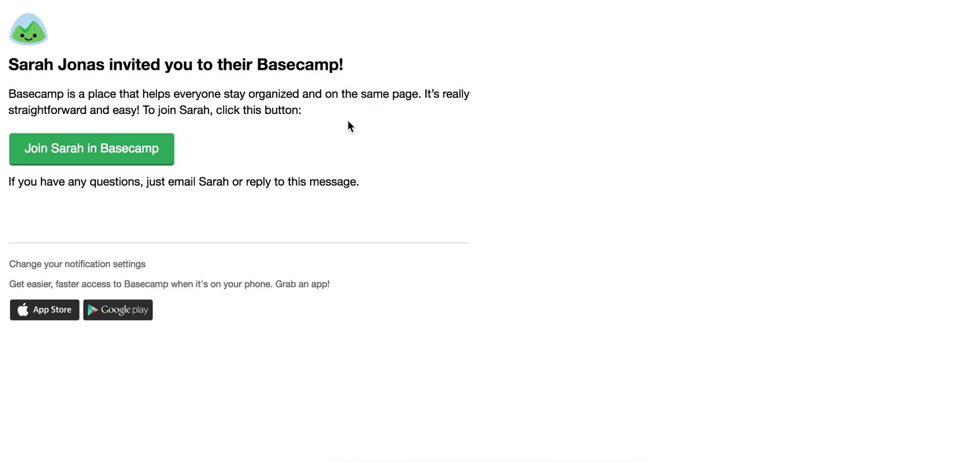 Accepting an invite on Basecamp video screenshot