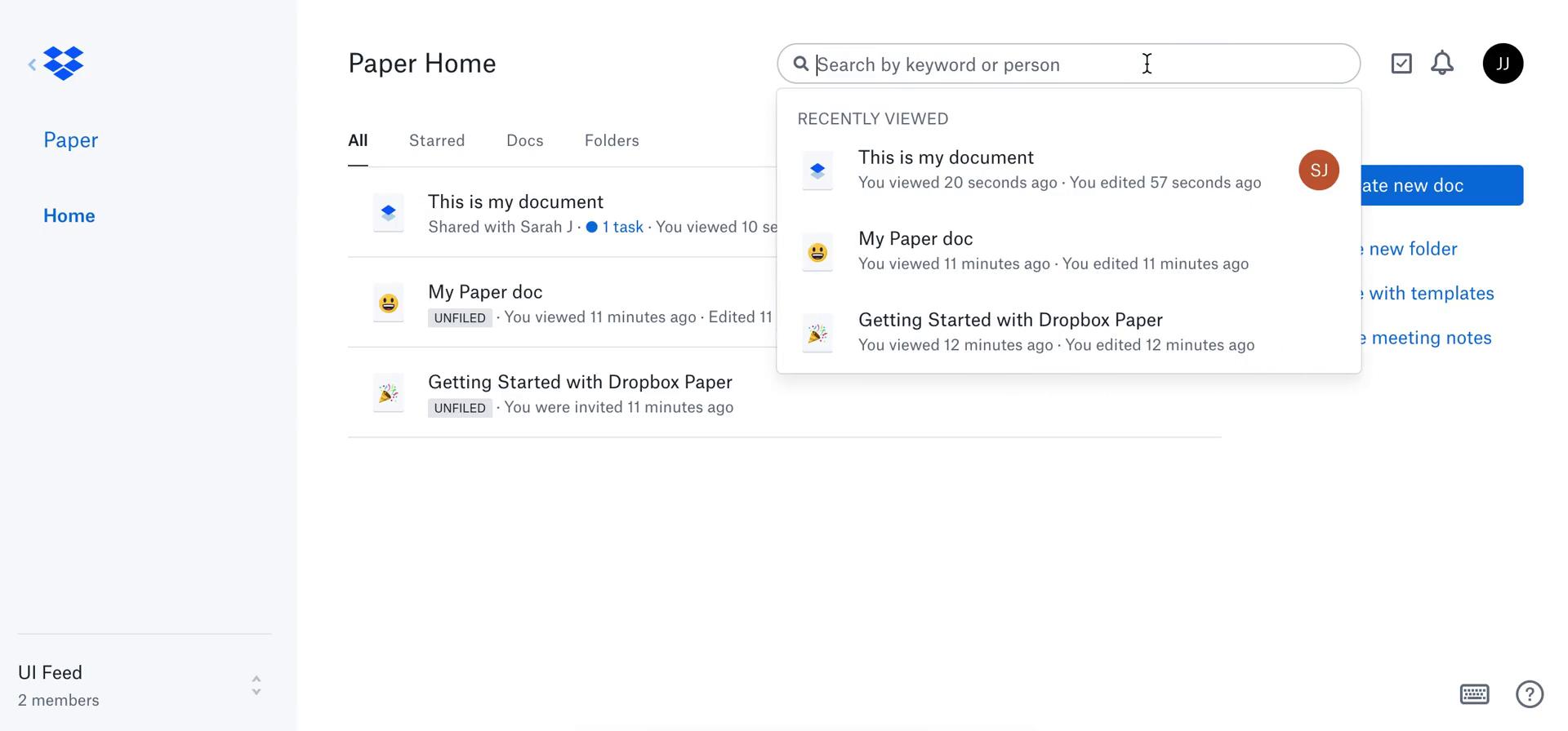 Searching on Dropbox Paper video screenshot