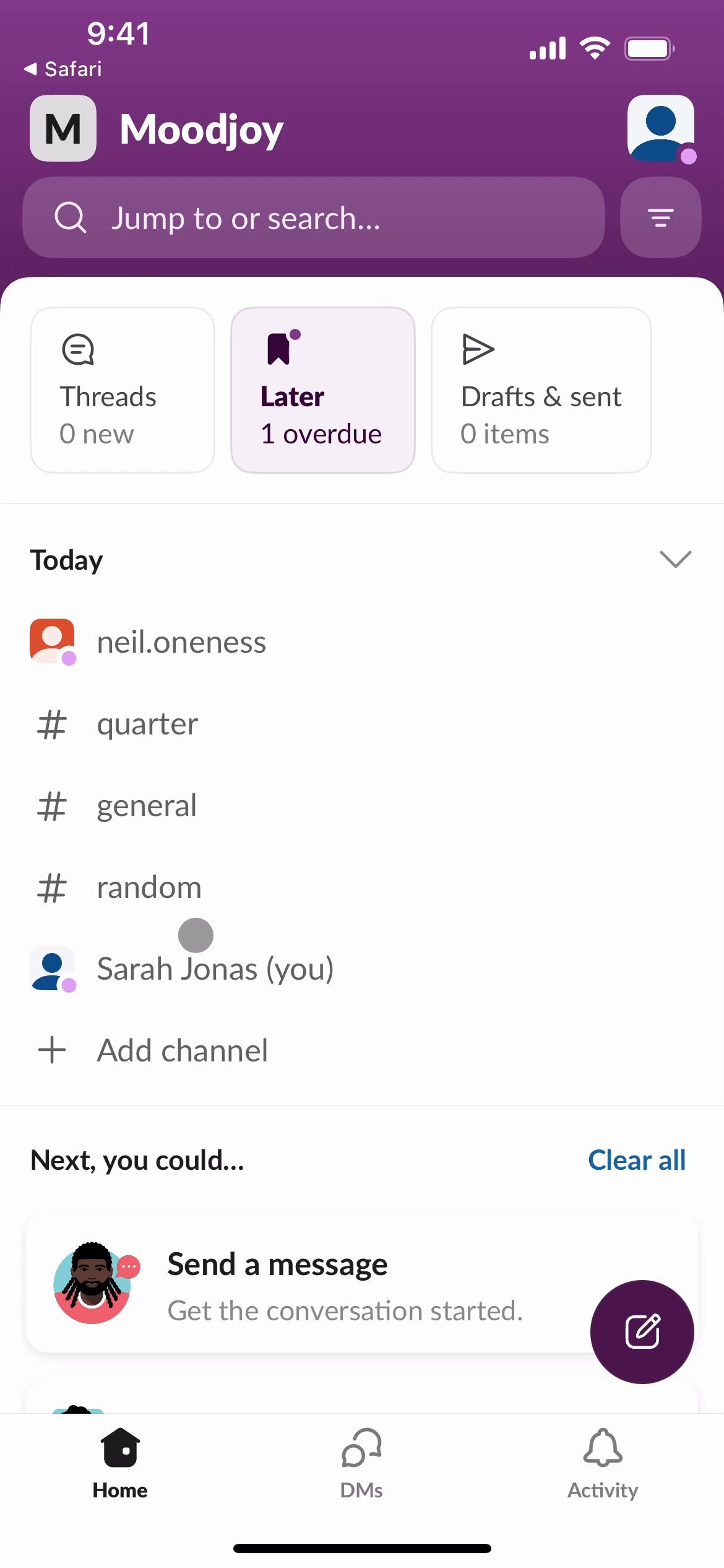 Screenshot of Saving on Slack