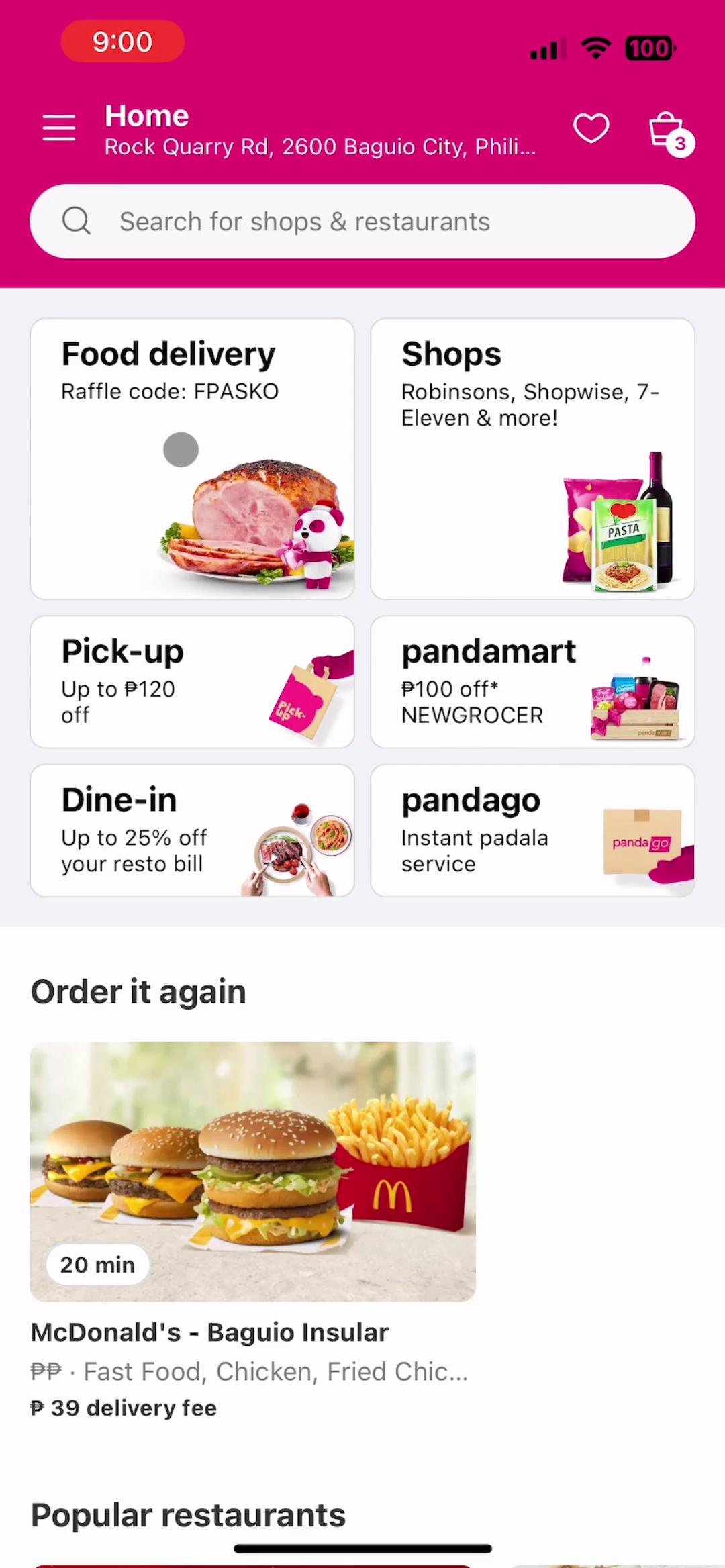 General browsing on foodpanda video screenshot