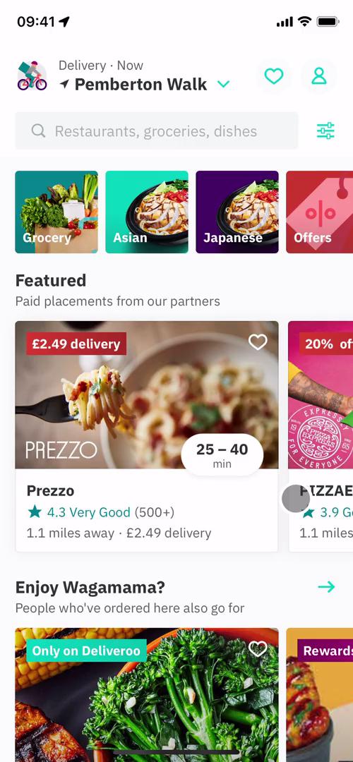 Screenshot of Upgrading your account on Deliveroo