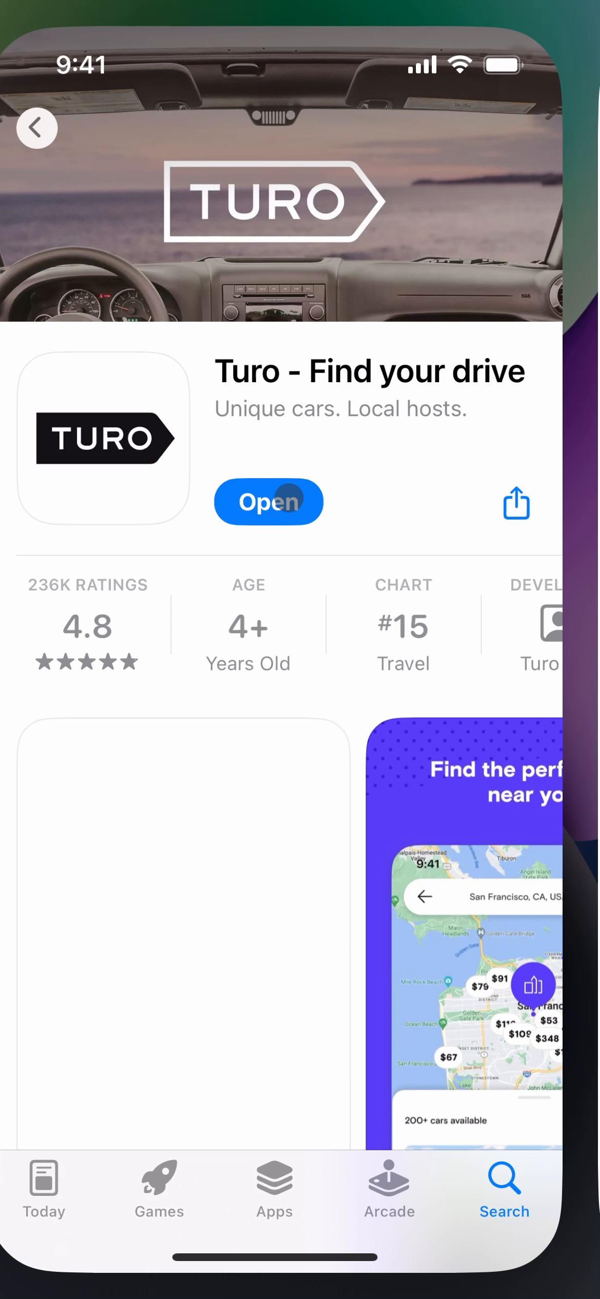 Screenshot of Onboarding on Turo