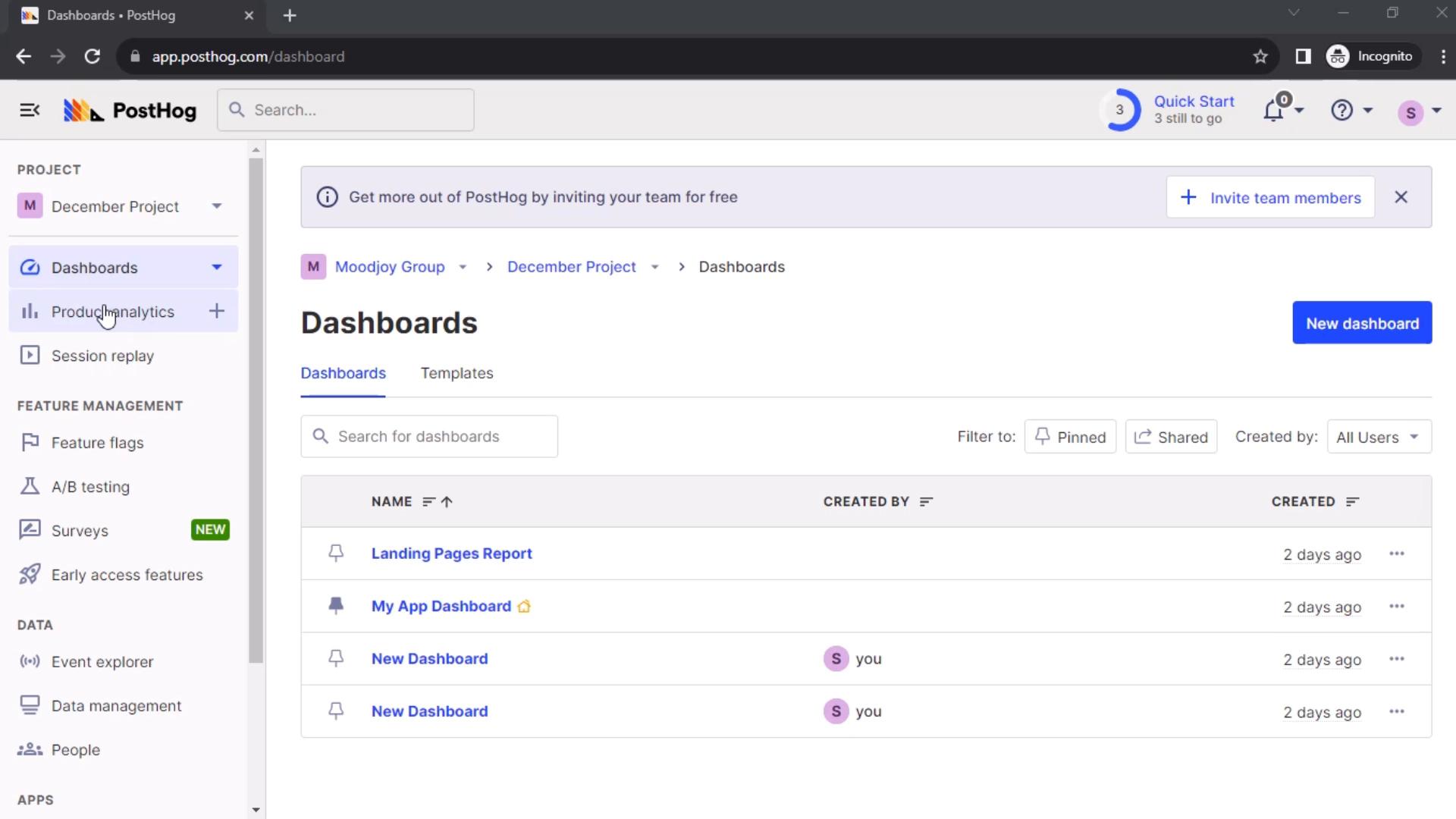 Screenshot of Creating a lifecycle insight on PostHog