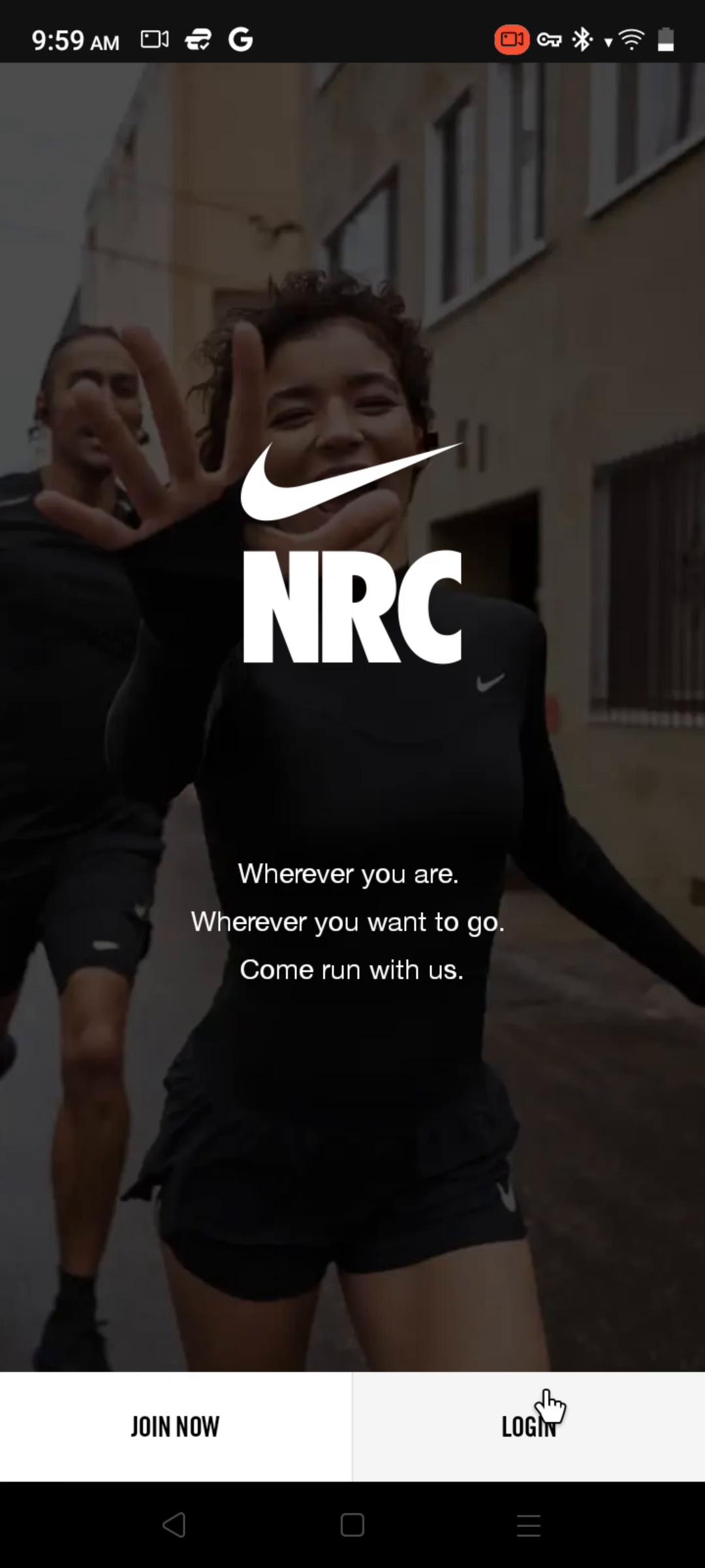 Resetting password on Nike Run Club video screenshot