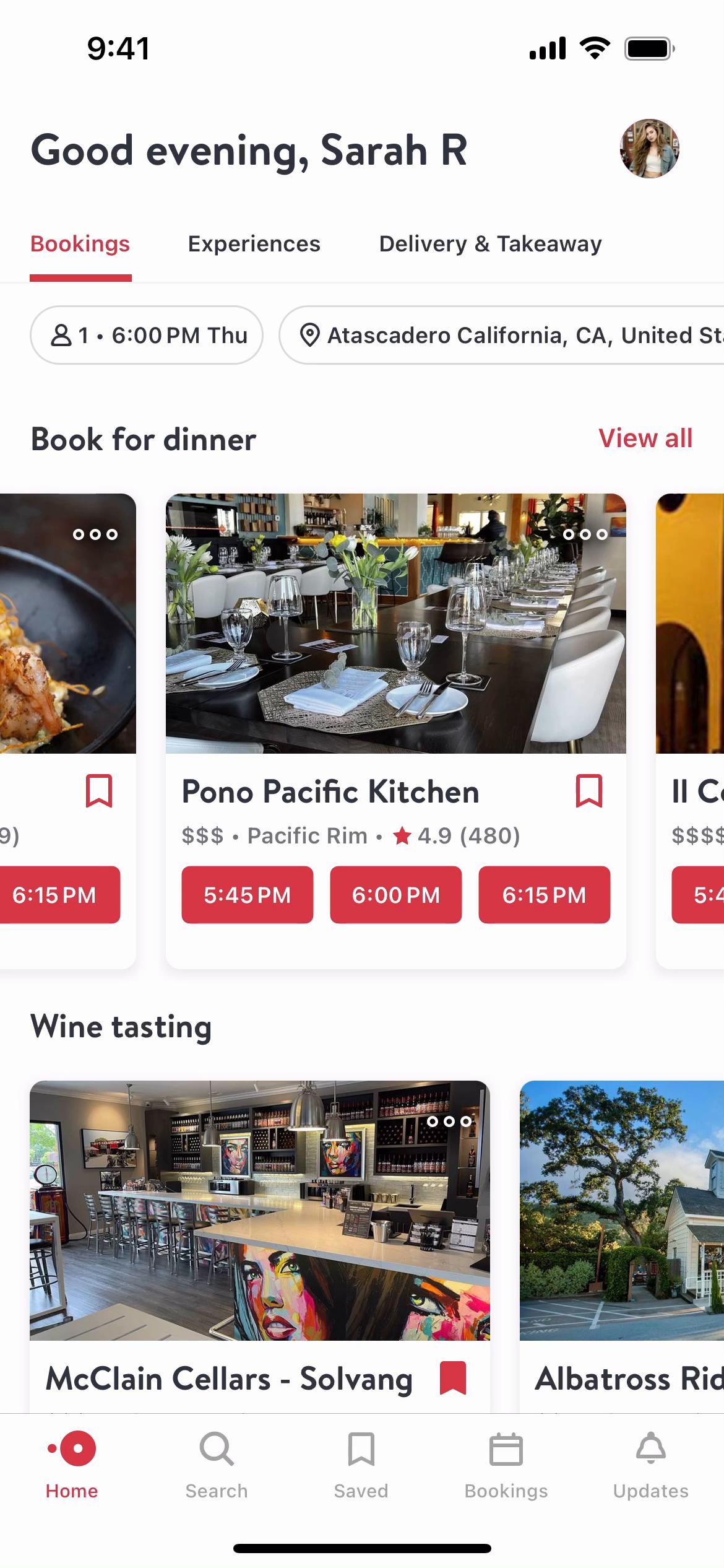 Booking a table on OpenTable video screenshot