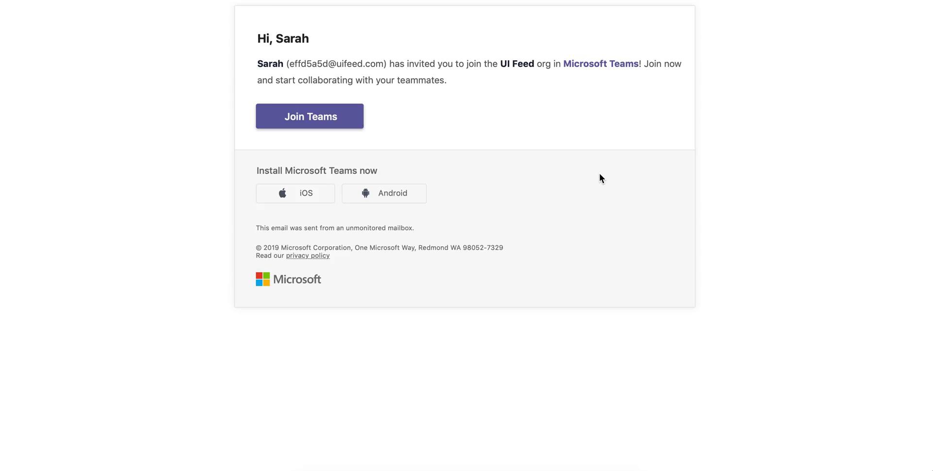 Accepting an invite on Microsoft Teams video screenshot