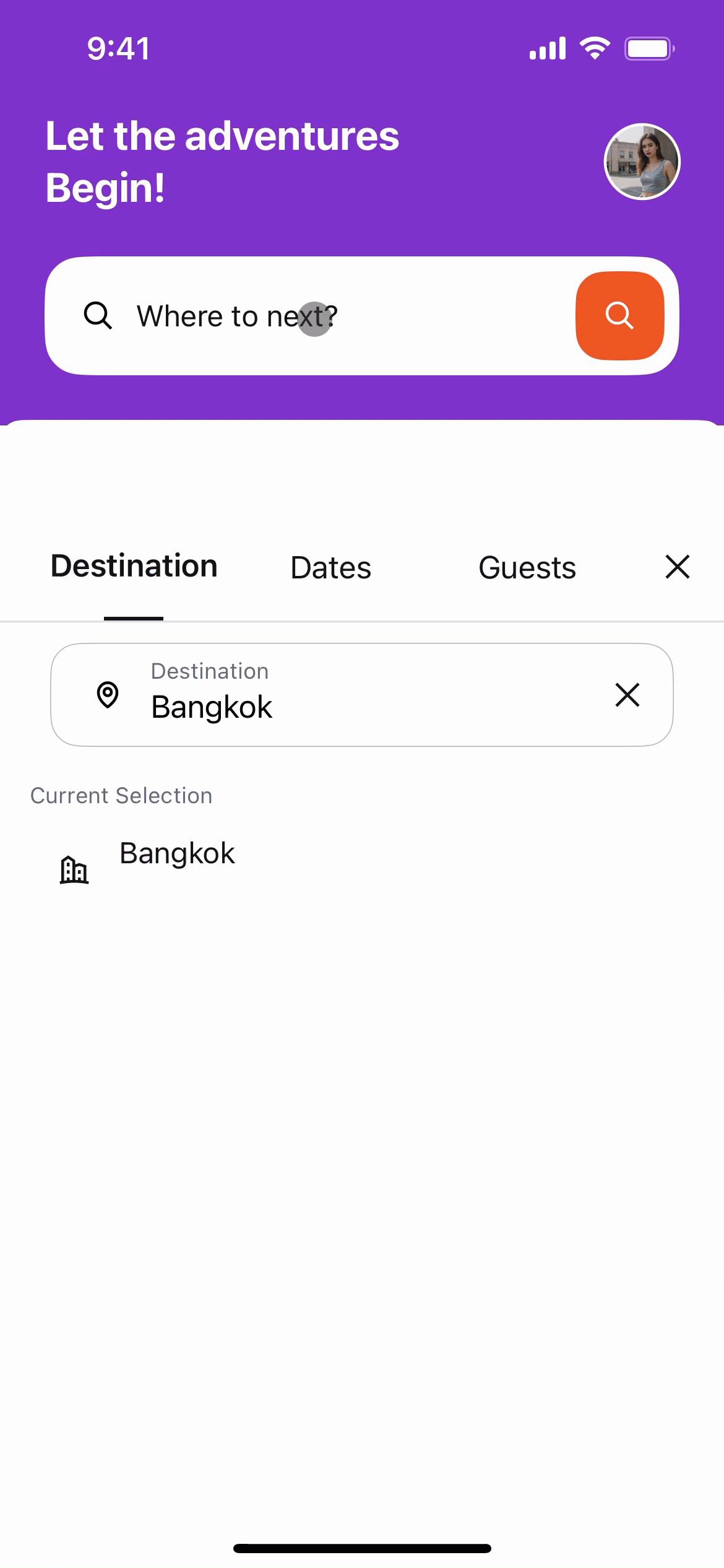 Screenshot of Searching on Hostelworld