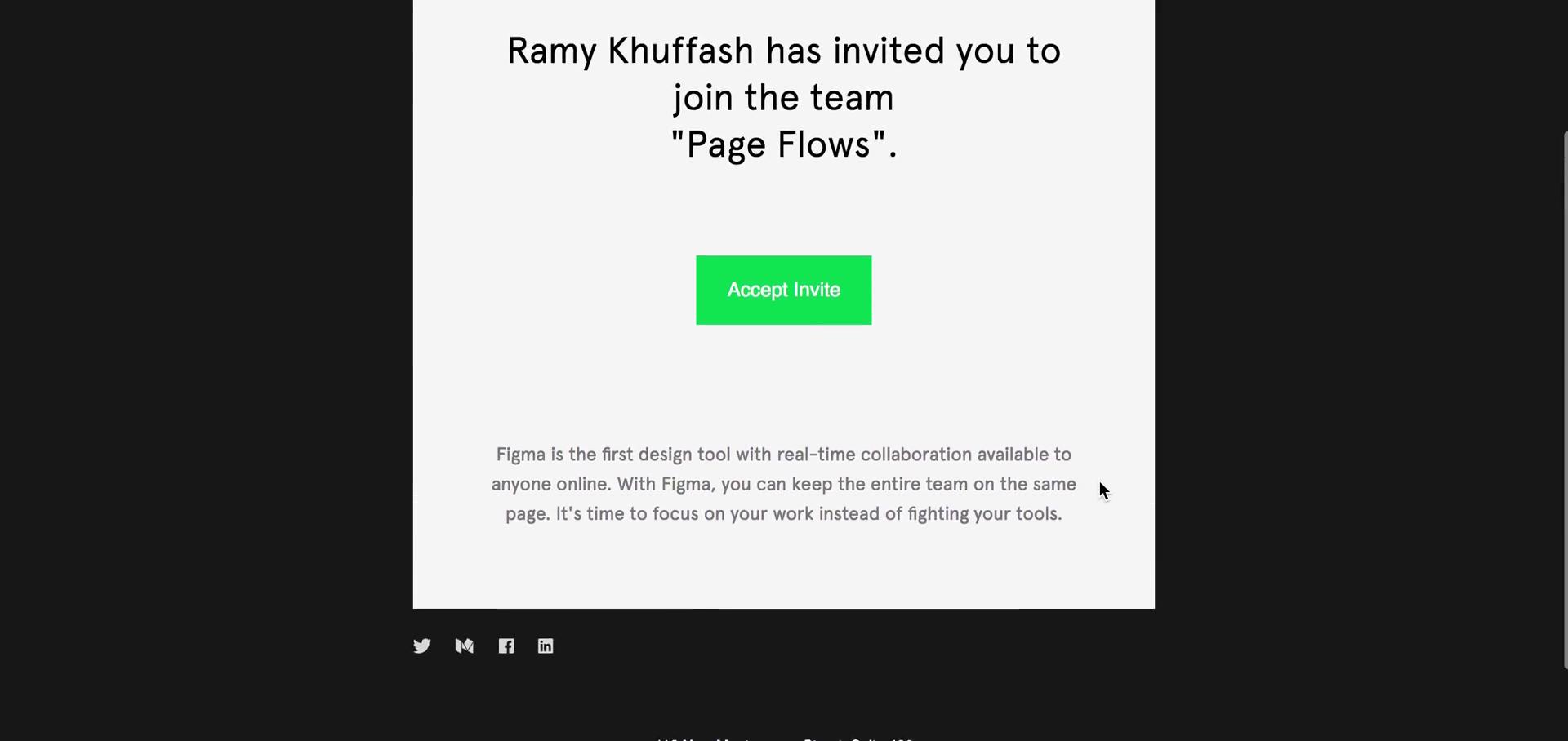 Accepting an invite on Figma video screenshot