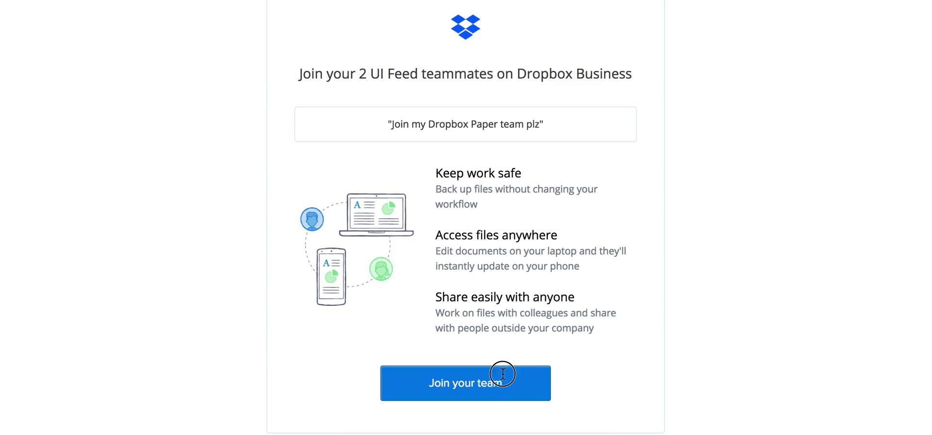 Accepting an invite on Dropbox Paper video screenshot