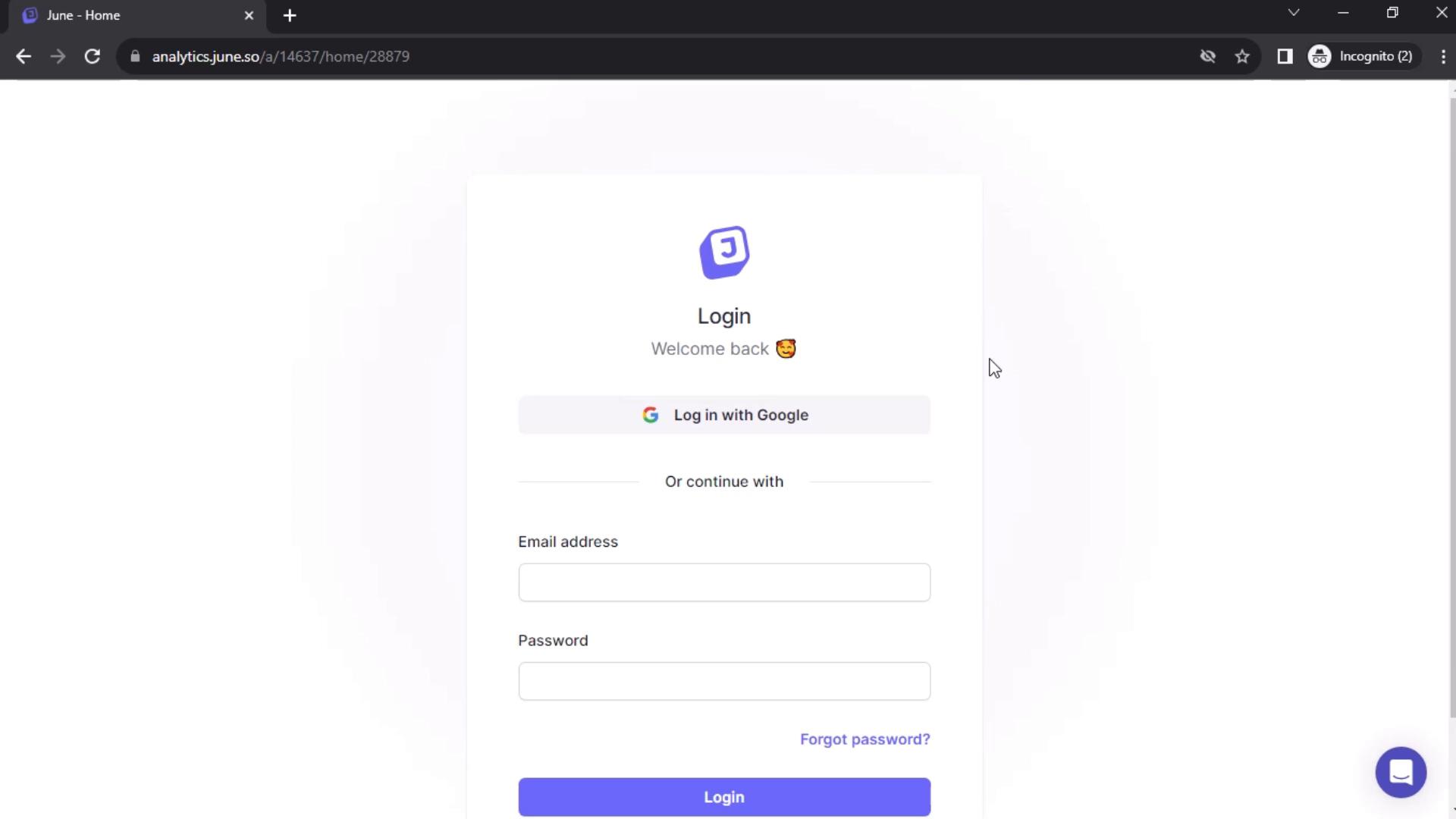 Screenshot of Onboarding on June