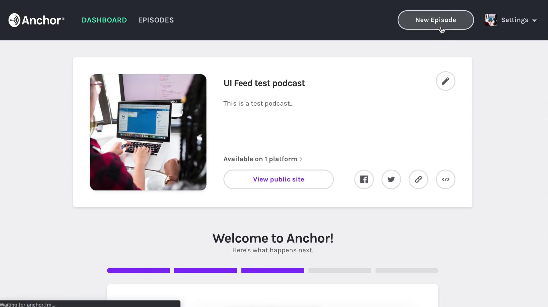 Screenshot of Recording audio on Anchor