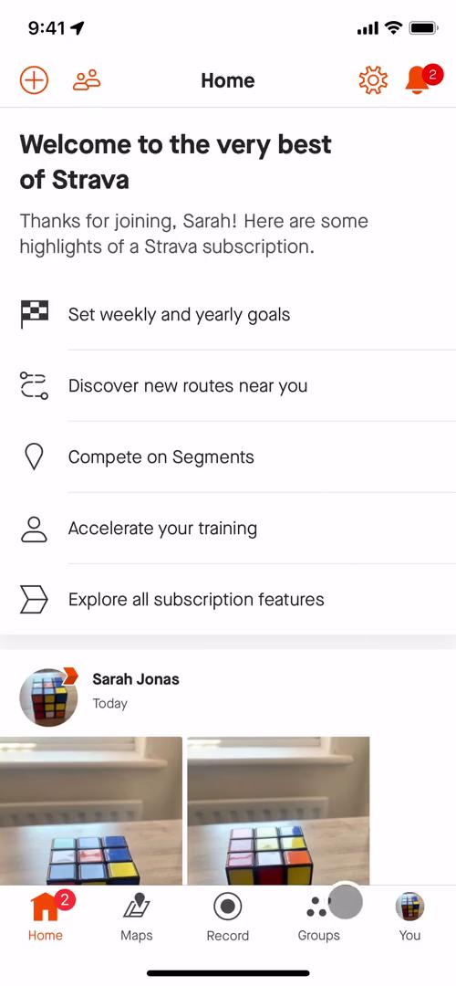 Creating a group on Strava video screenshot