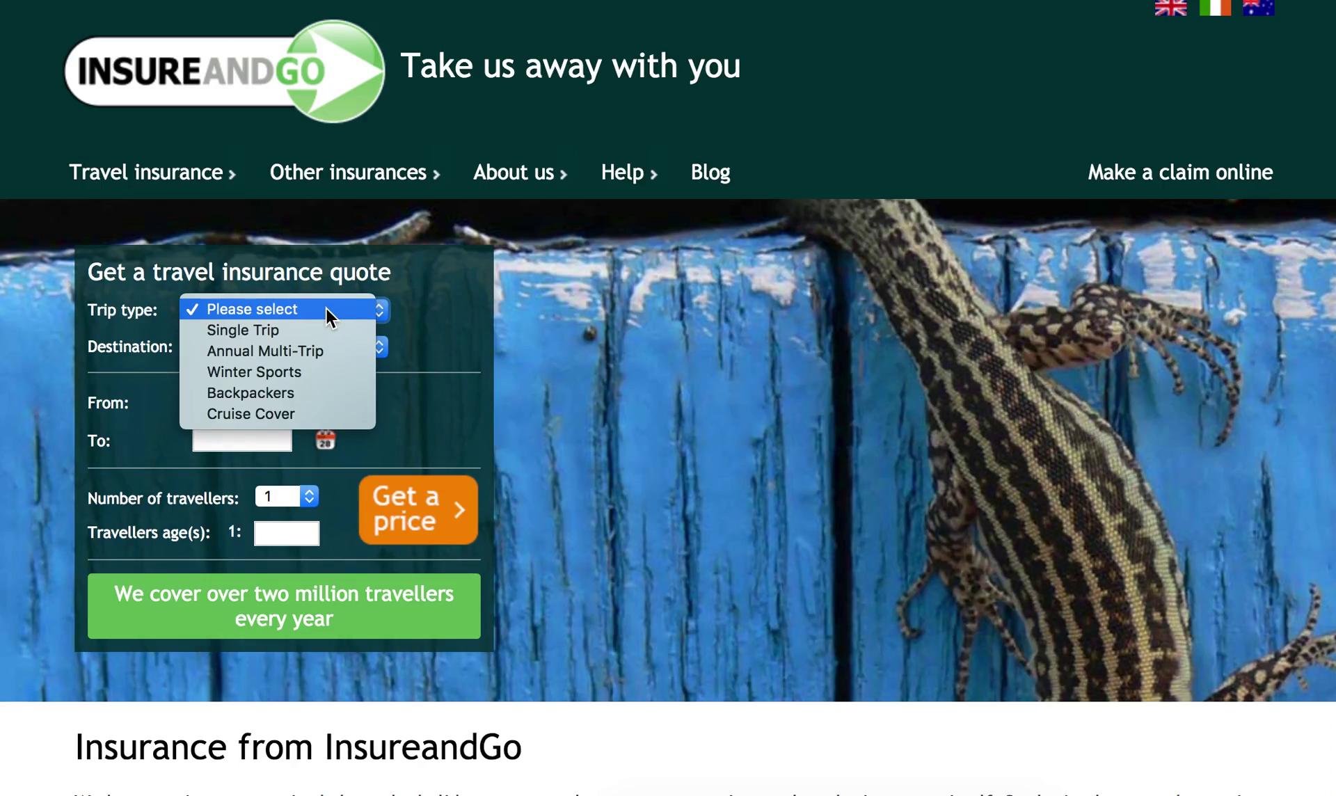 Buying something on InsureandGo video screenshot