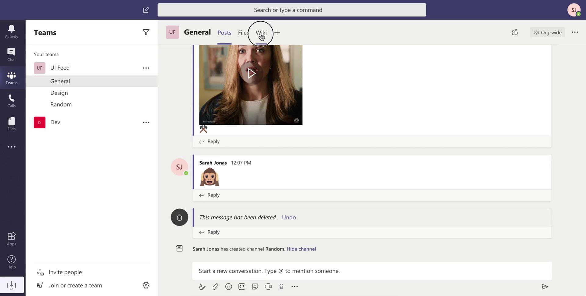 Creating a document on Microsoft Teams video screenshot