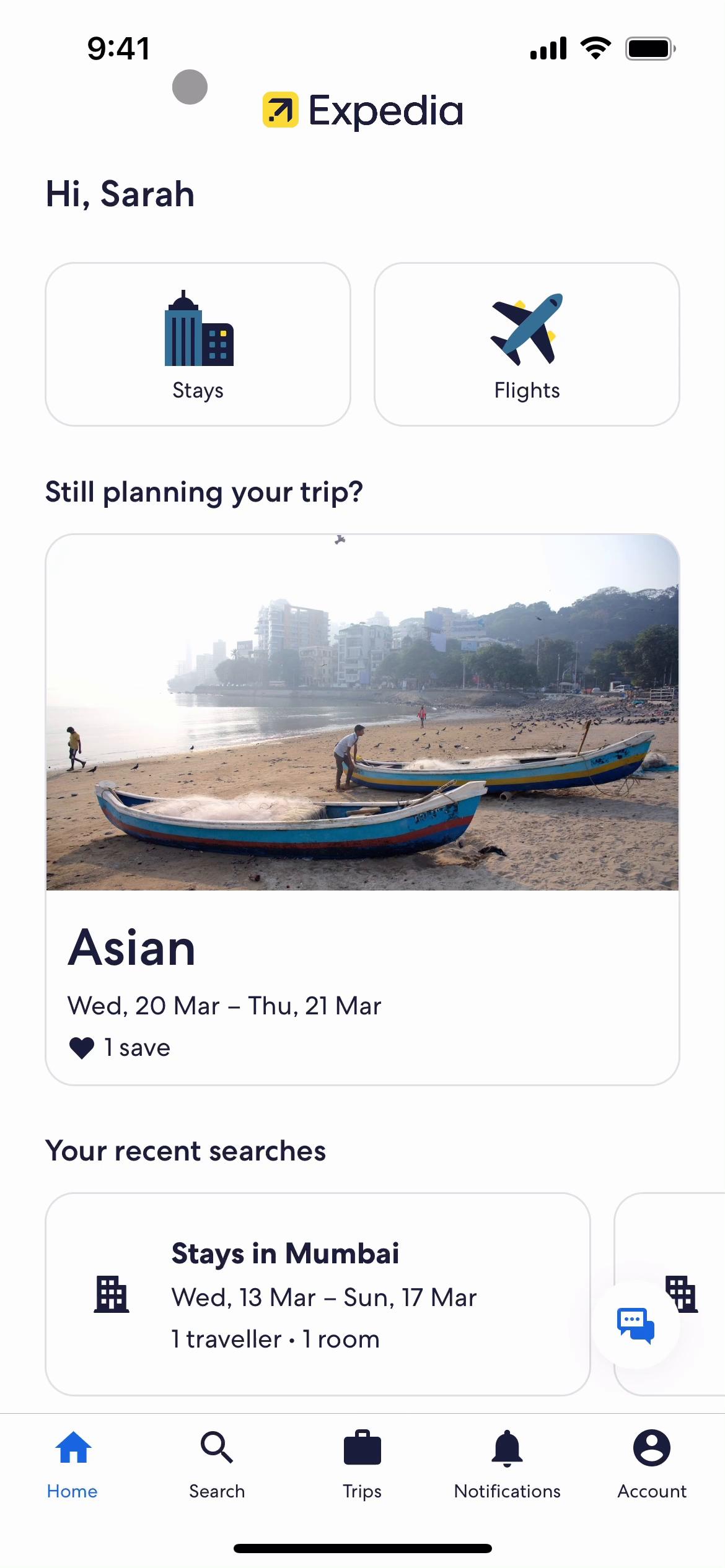 Screenshot of Inviting people on Expedia