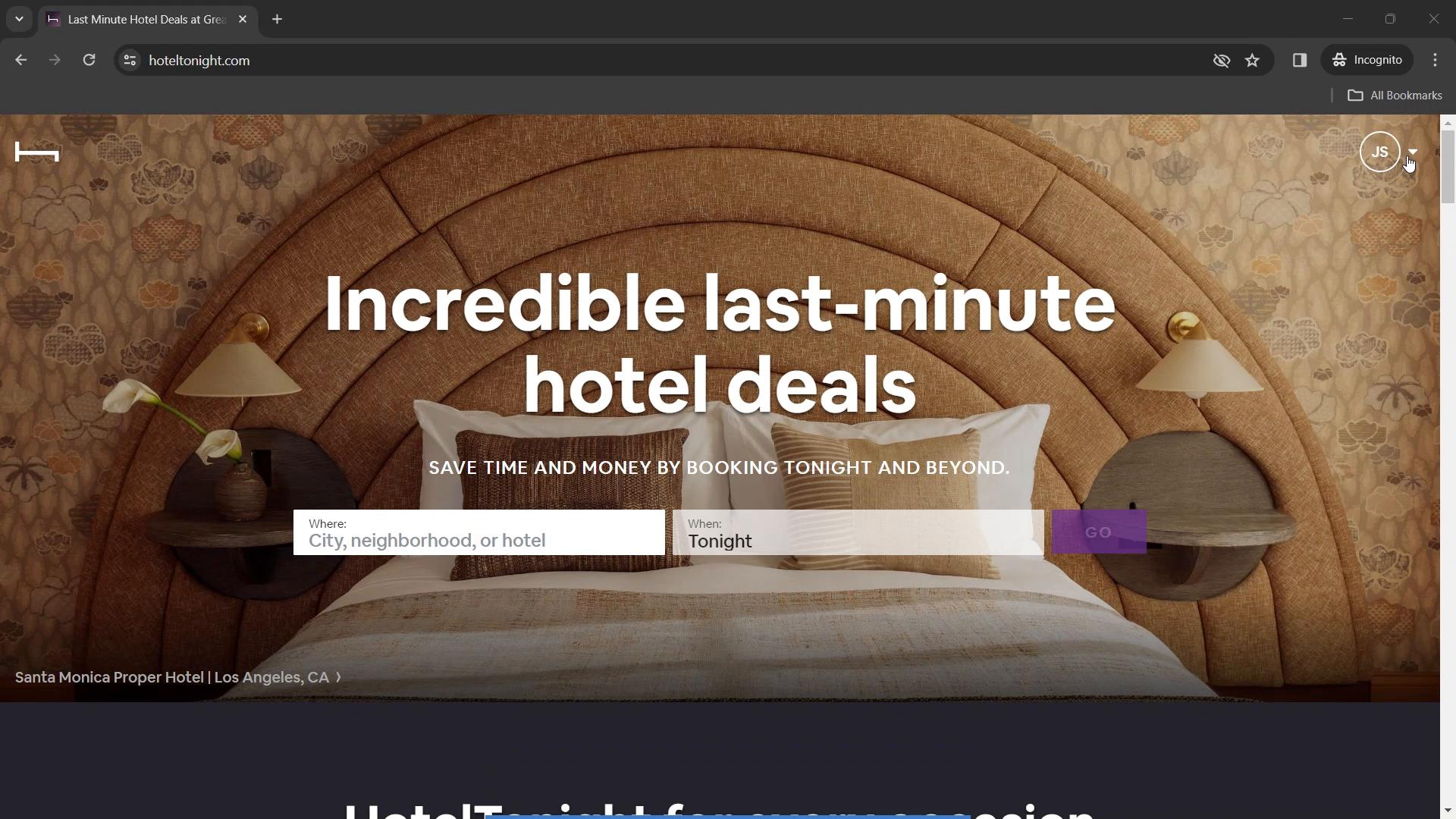 Adding guest name on HotelTonight video screenshot