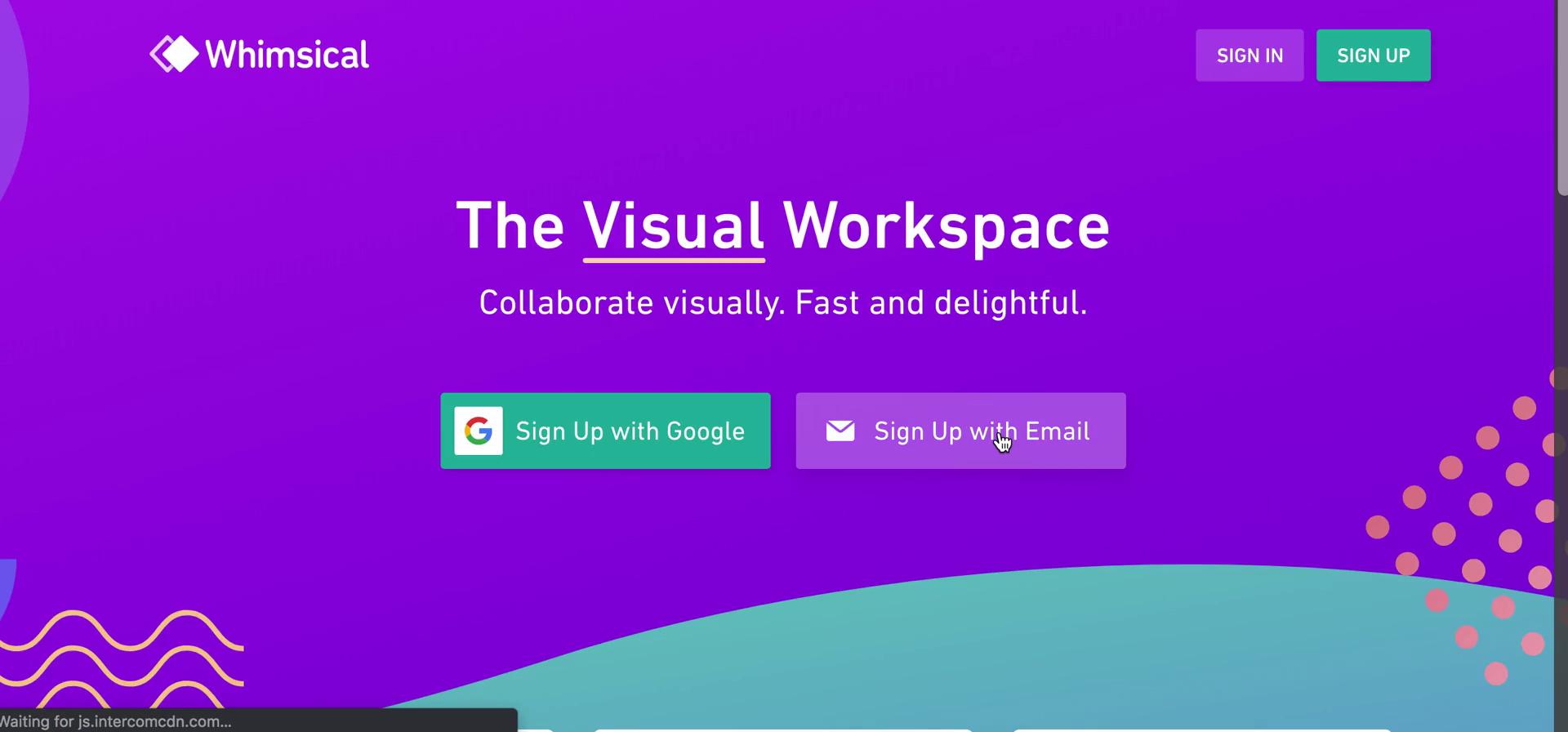 Onboarding on Whimsical video screenshot