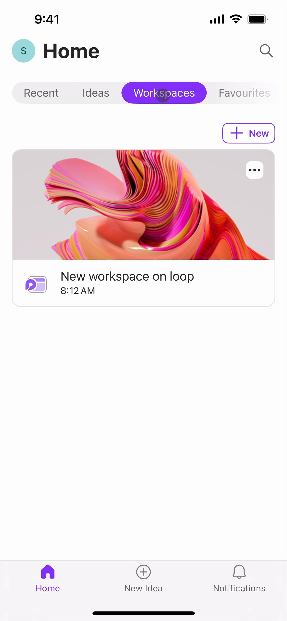 Screenshot of Saving on Microsoft Loop