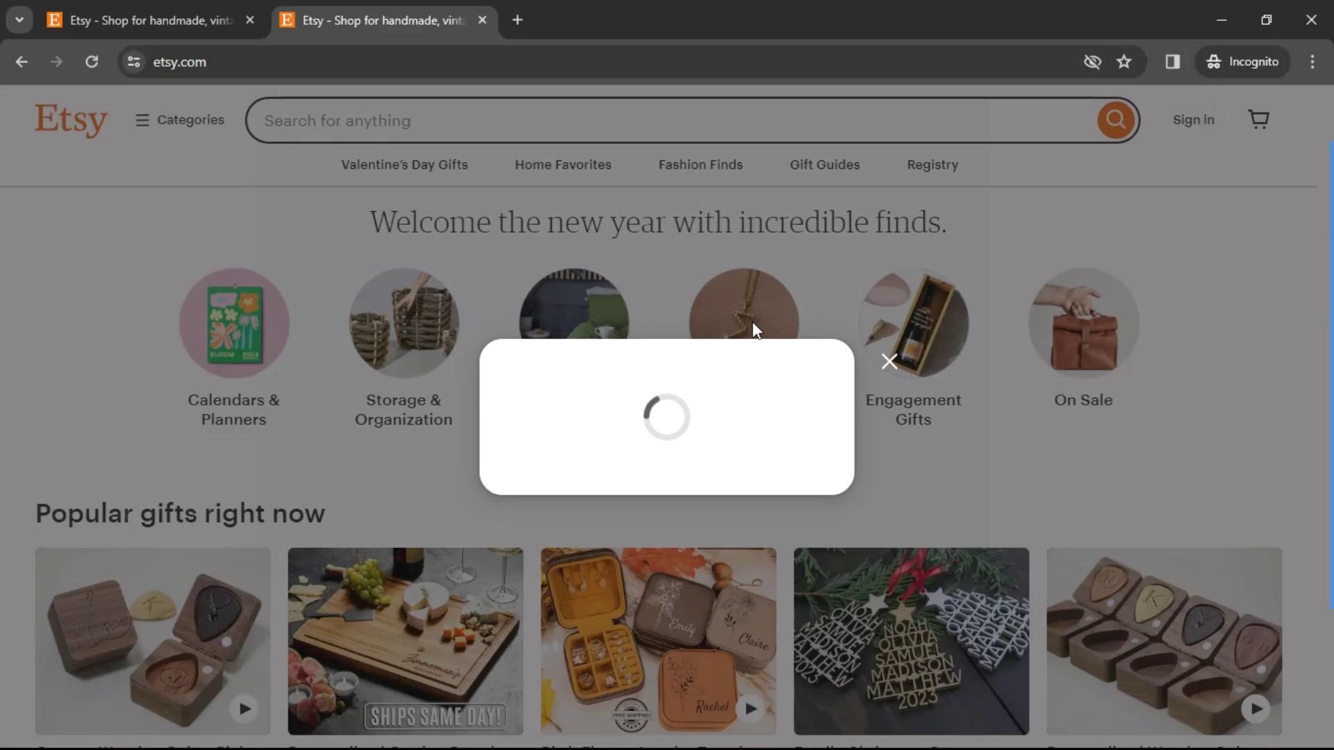 Resetting password on Etsy video screenshot