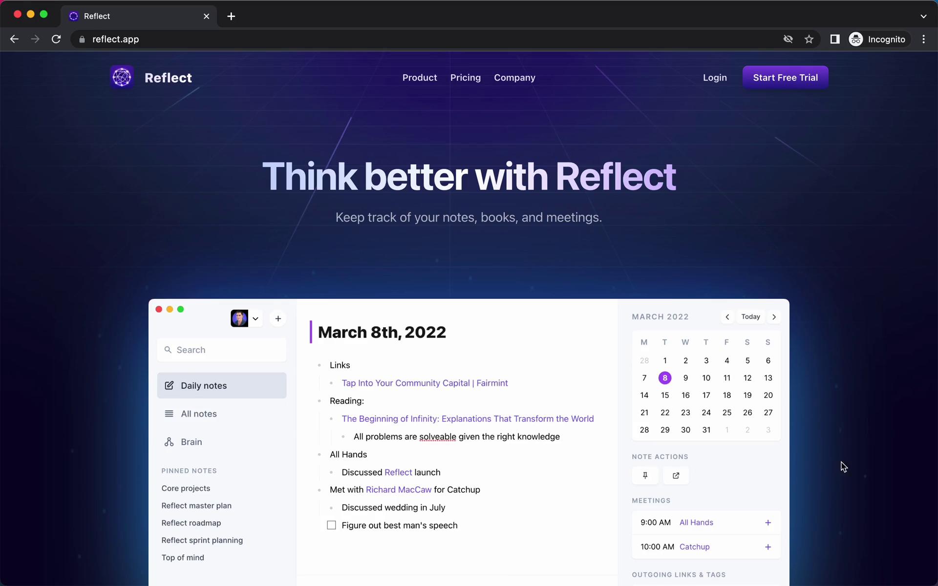 Onboarding on Reflect video screenshot