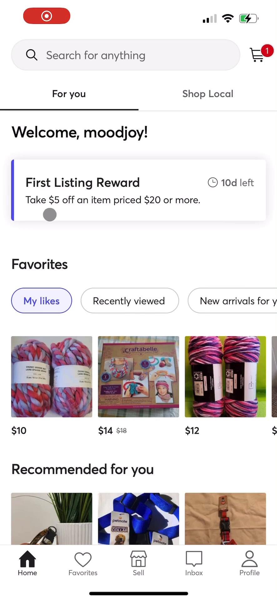 Buying something on Mercari video screenshot