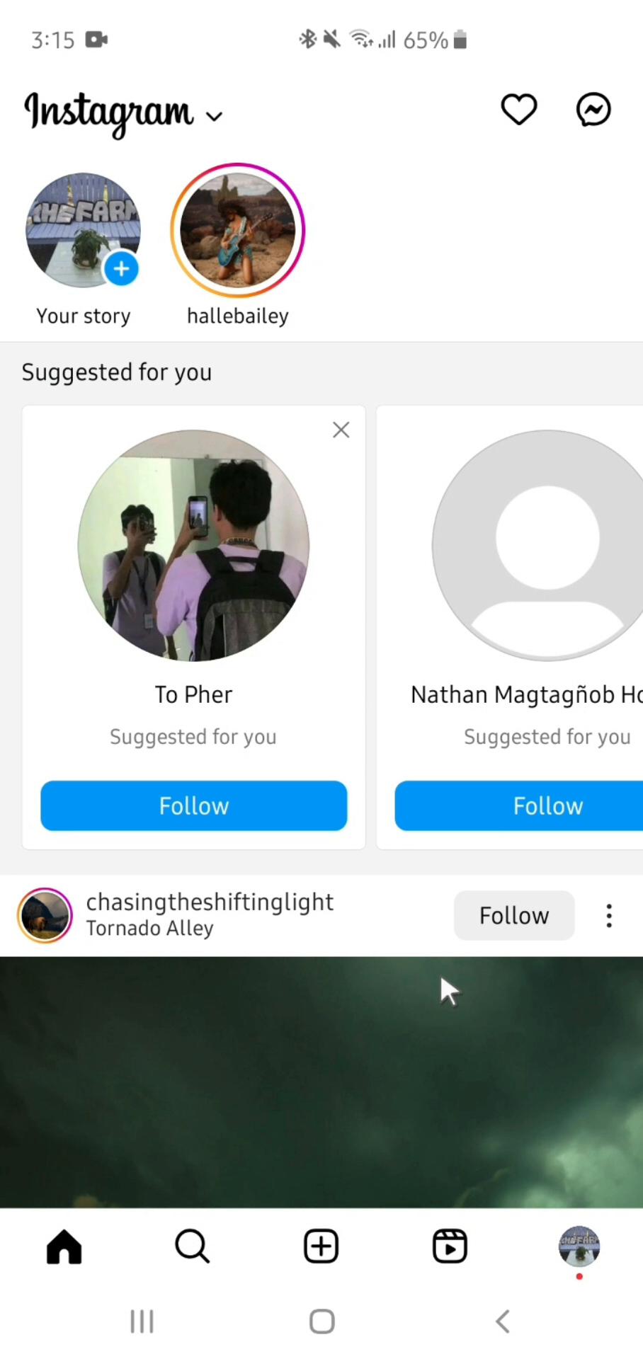 Screenshot of Blocking a user on Instagram