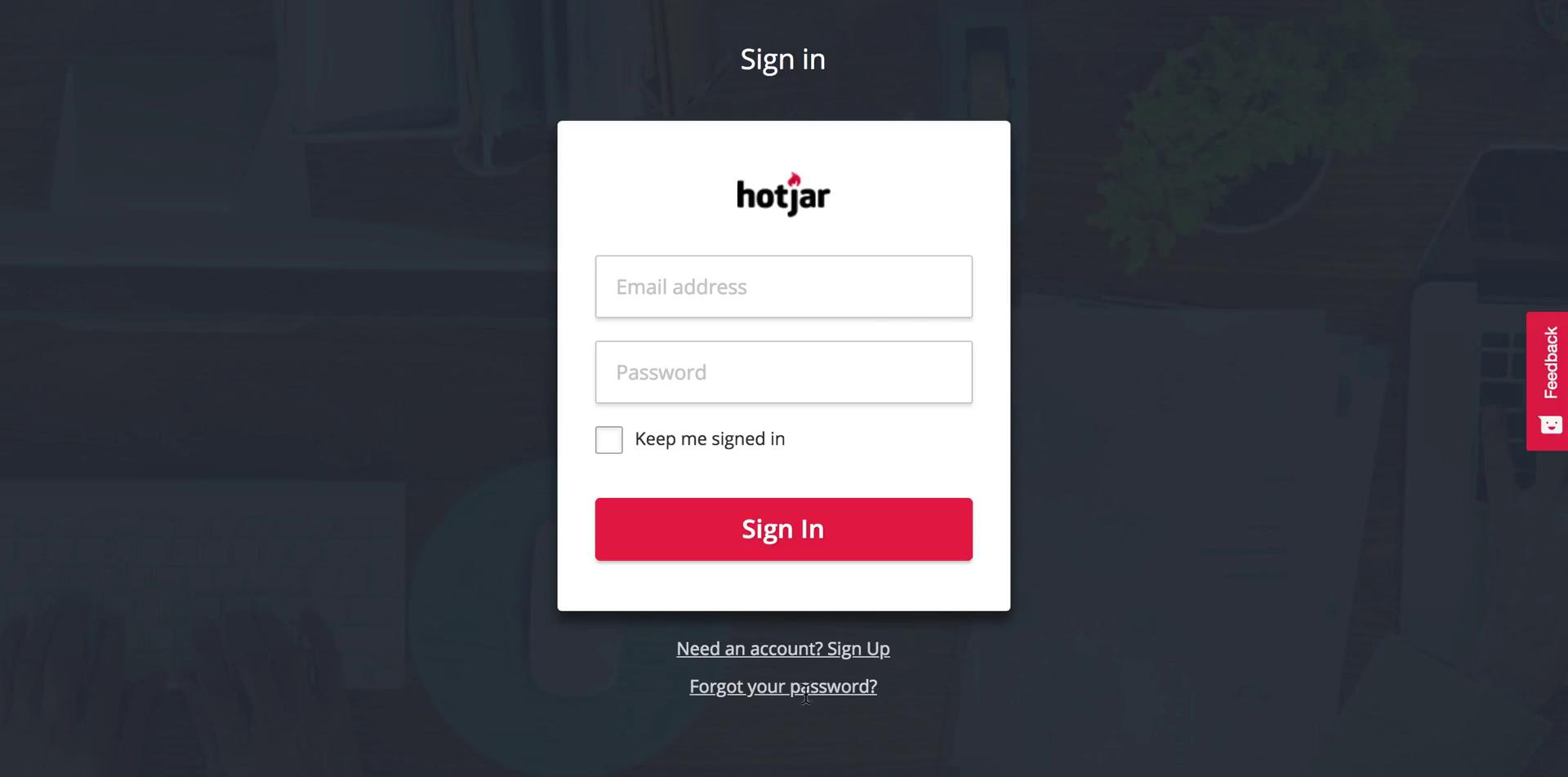 Changing password on Hotjar video screenshot