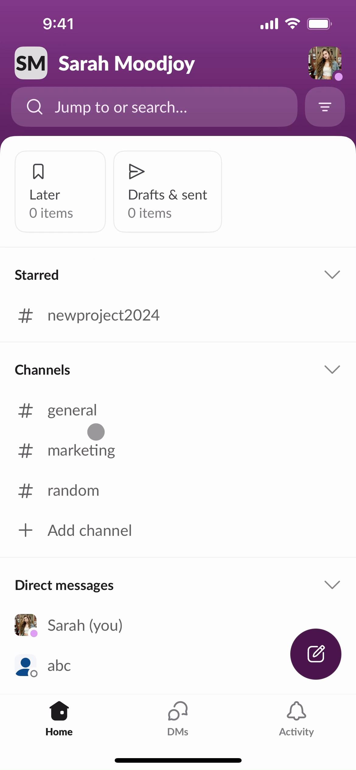 General browsing on Slack video screenshot