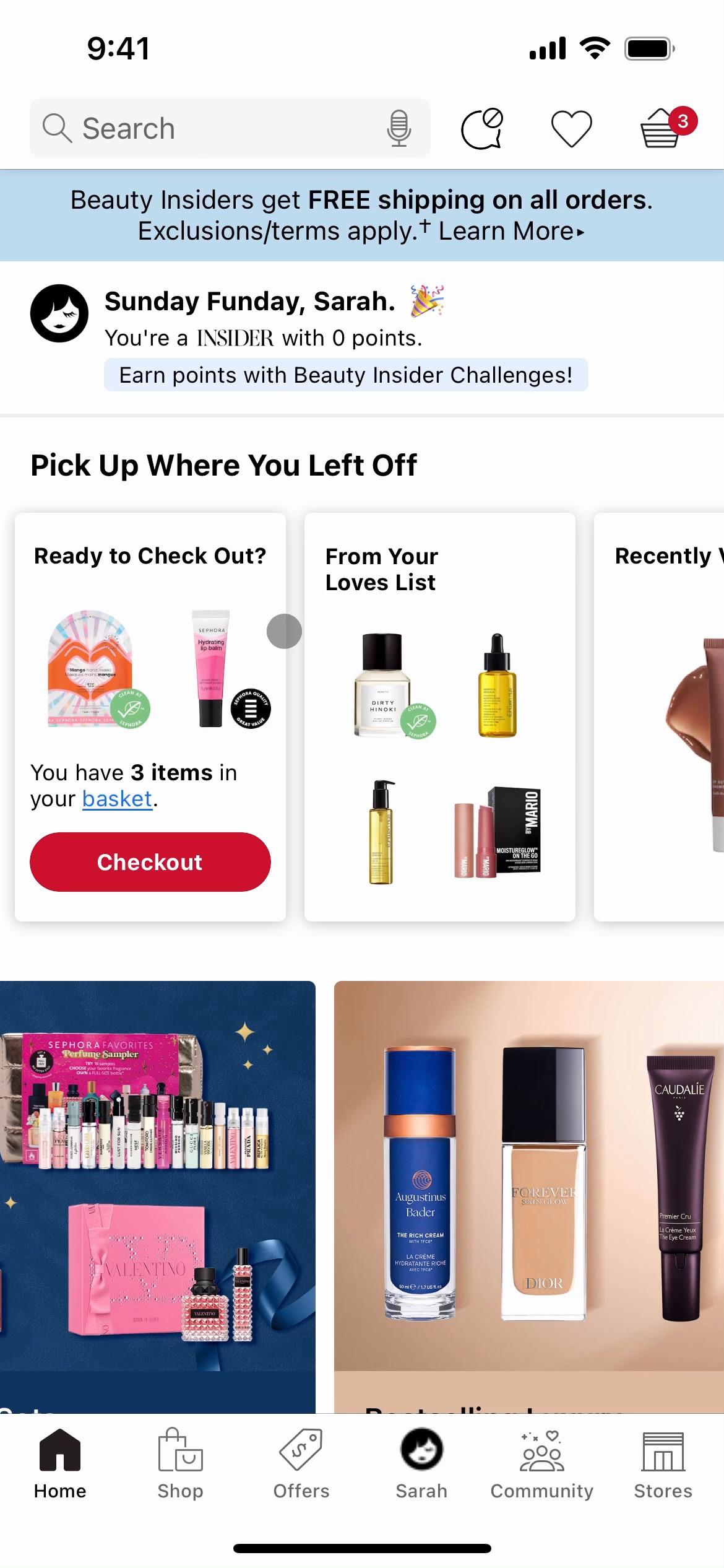 General browsing on Sephora video screenshot