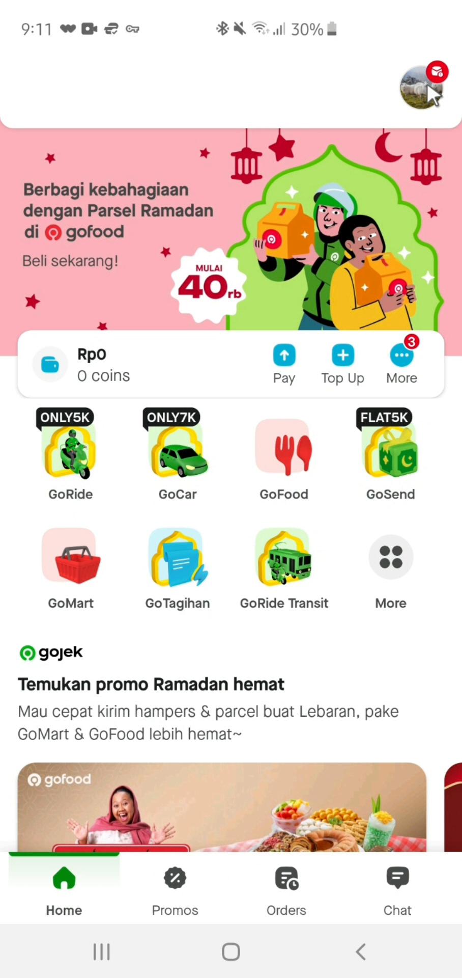 Adding payment details on Gojek video screenshot