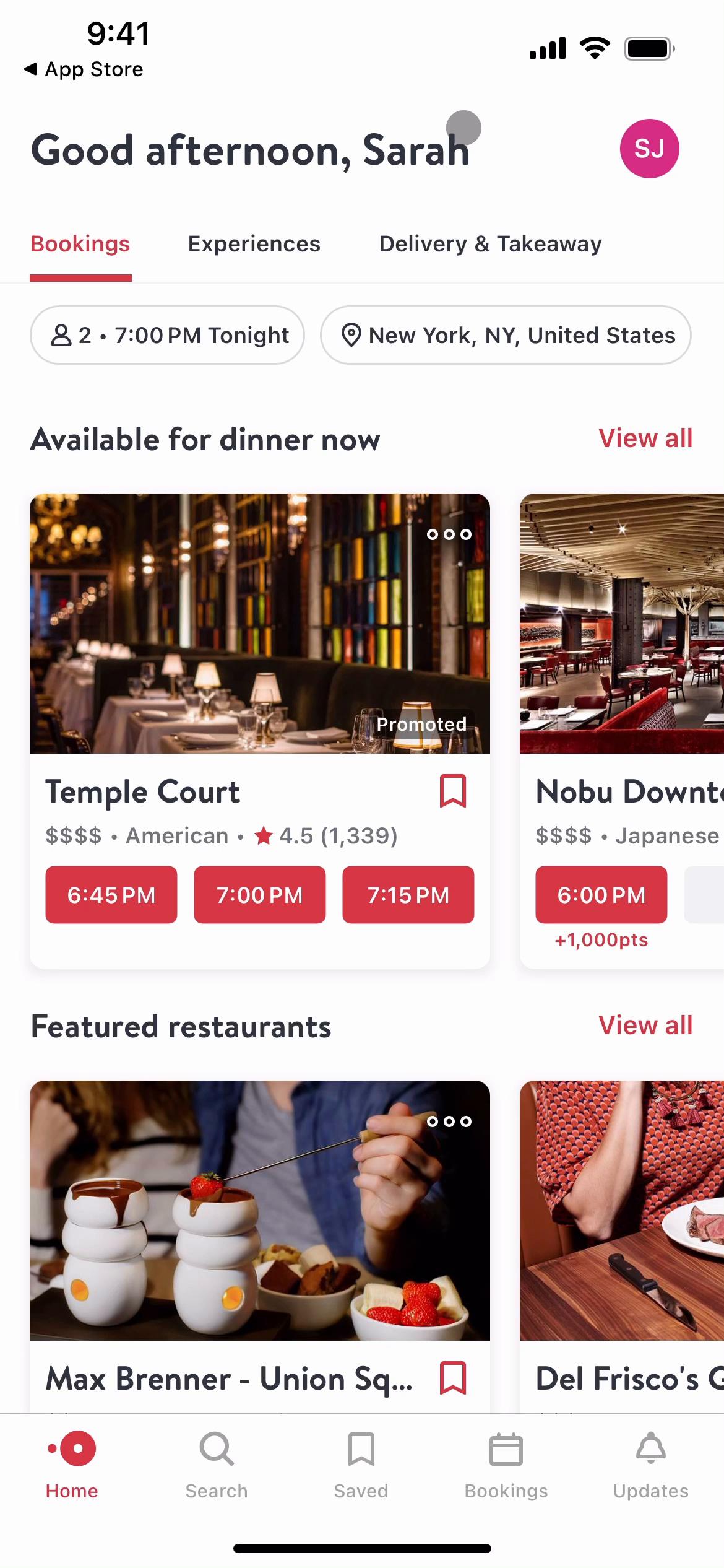 Logging out on OpenTable video screenshot