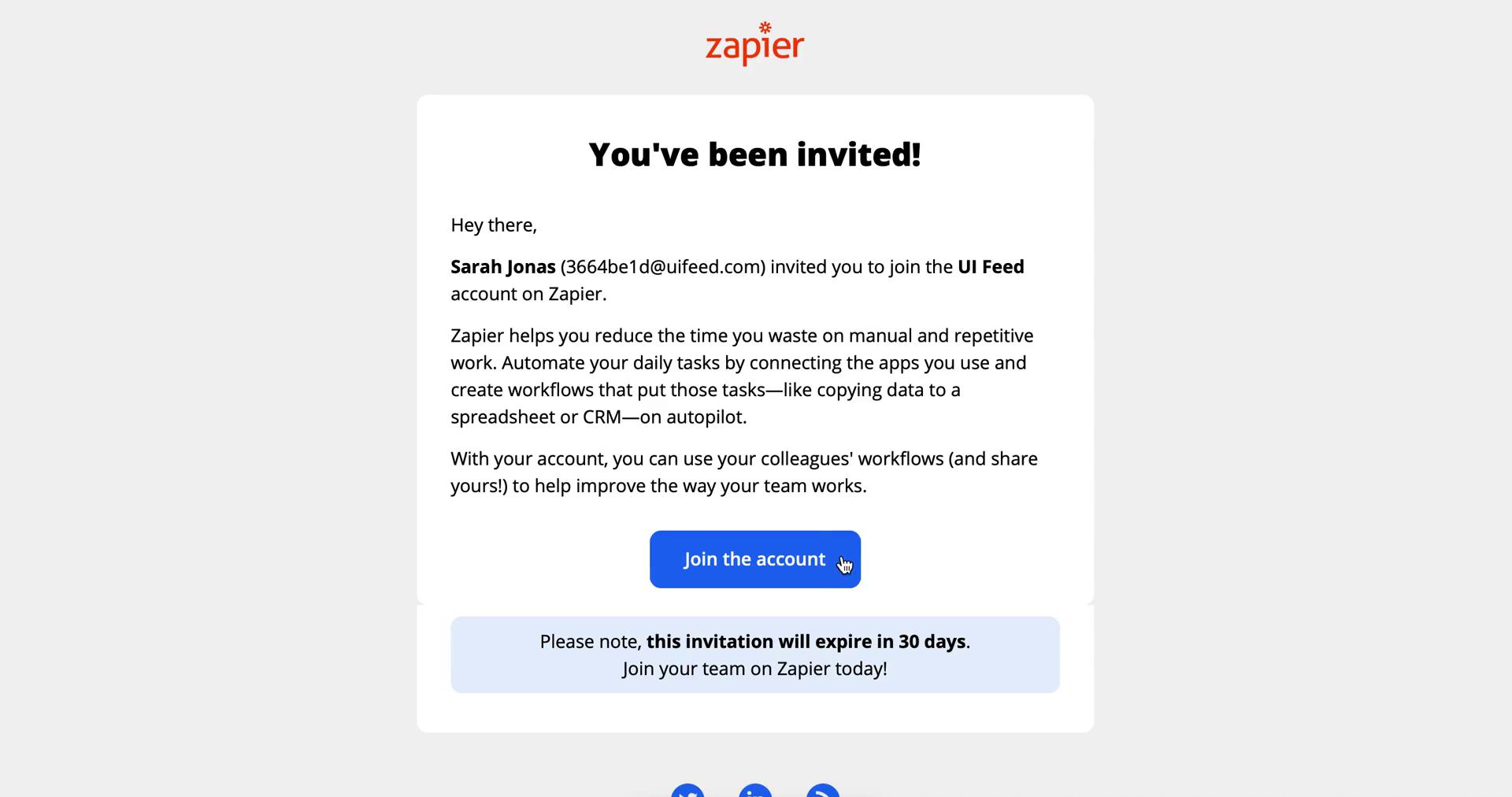 Accepting an invite on Zapier video screenshot