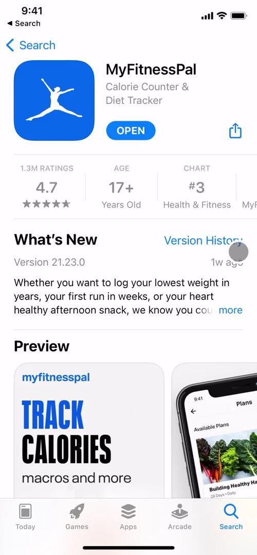 Onboarding on MyFitnessPal video screenshot