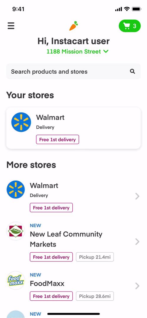 General browsing on Instacart video screenshot