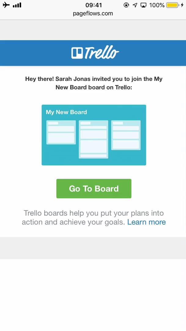 Accepting an invite on Trello video screenshot