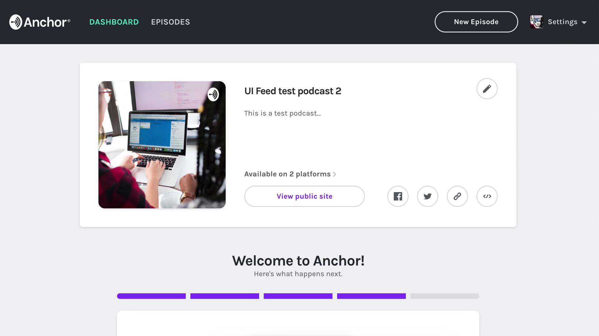 Screenshot of Deleting your account on Anchor