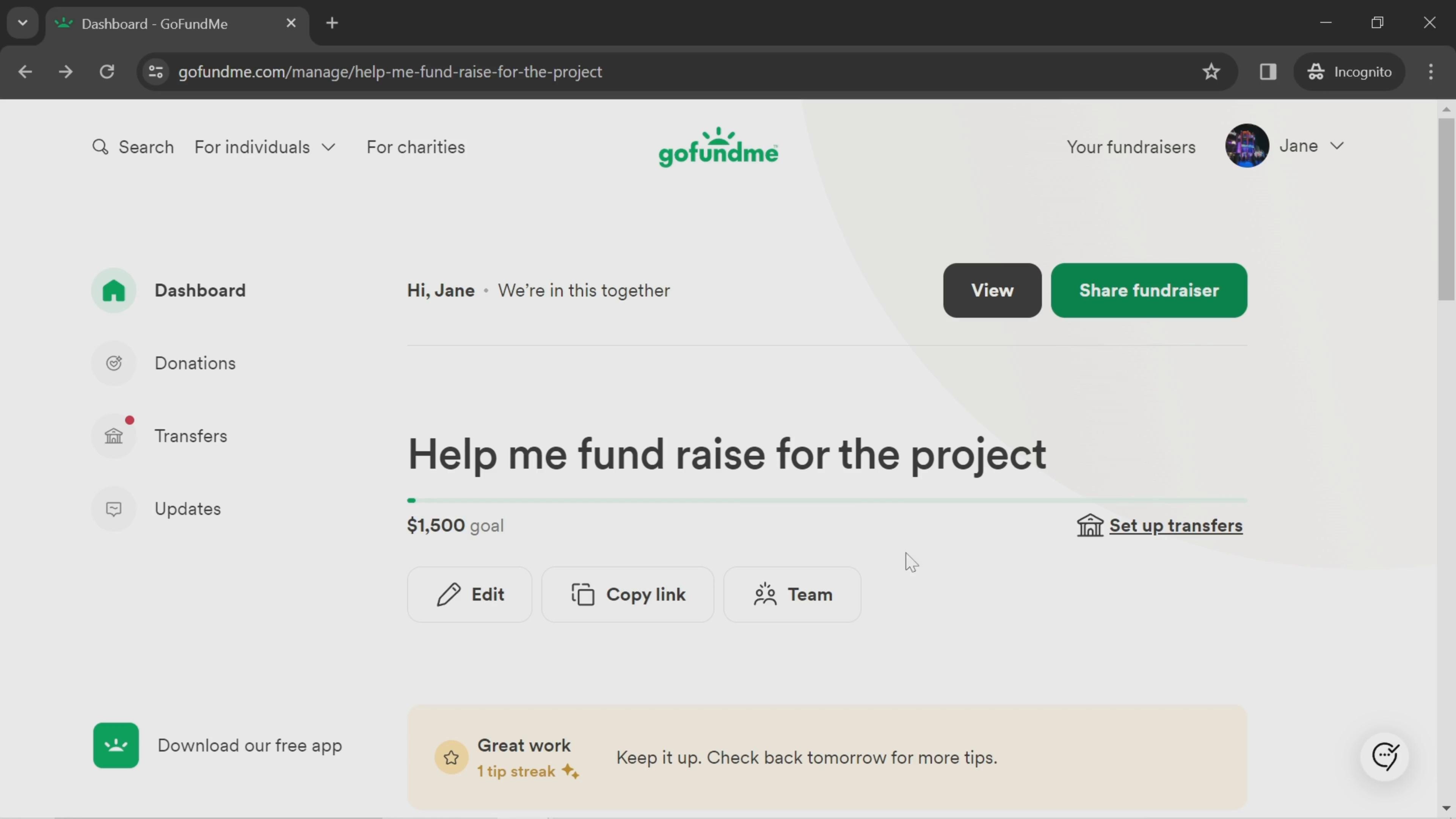 Inviting people on GoFundMe video screenshot