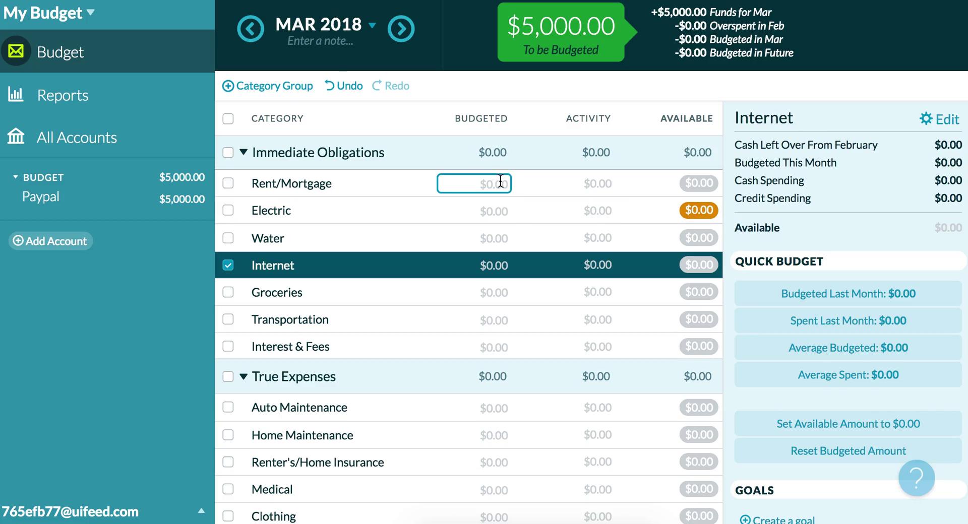 Creating a budget on YNAB video screenshot