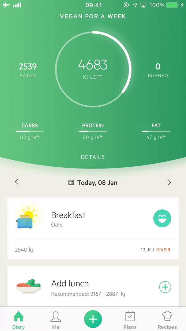 Finding a recipe on Lifesum video screenshot