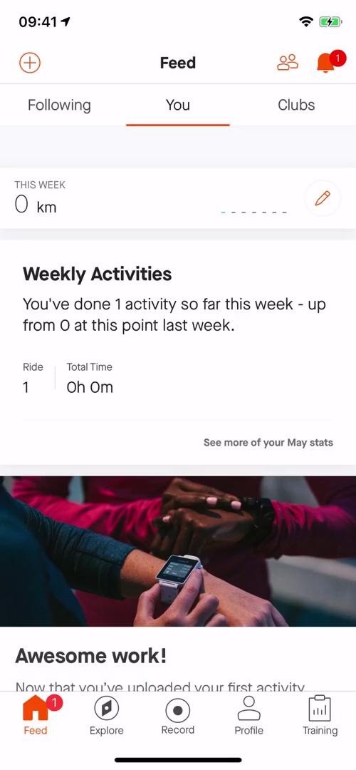 Tracking activity on Strava video screenshot